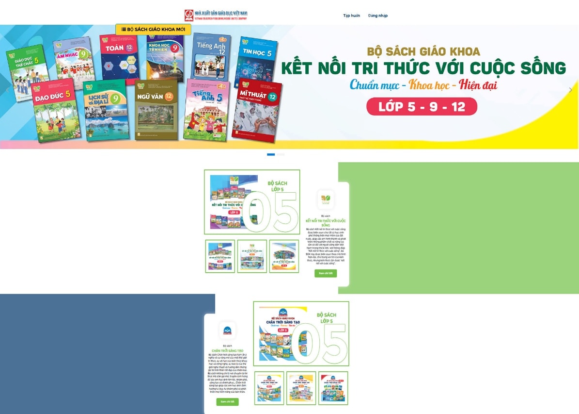 Giao dien trang https://taphuan.nxbgd.vn/. Anh: NXBGDVN