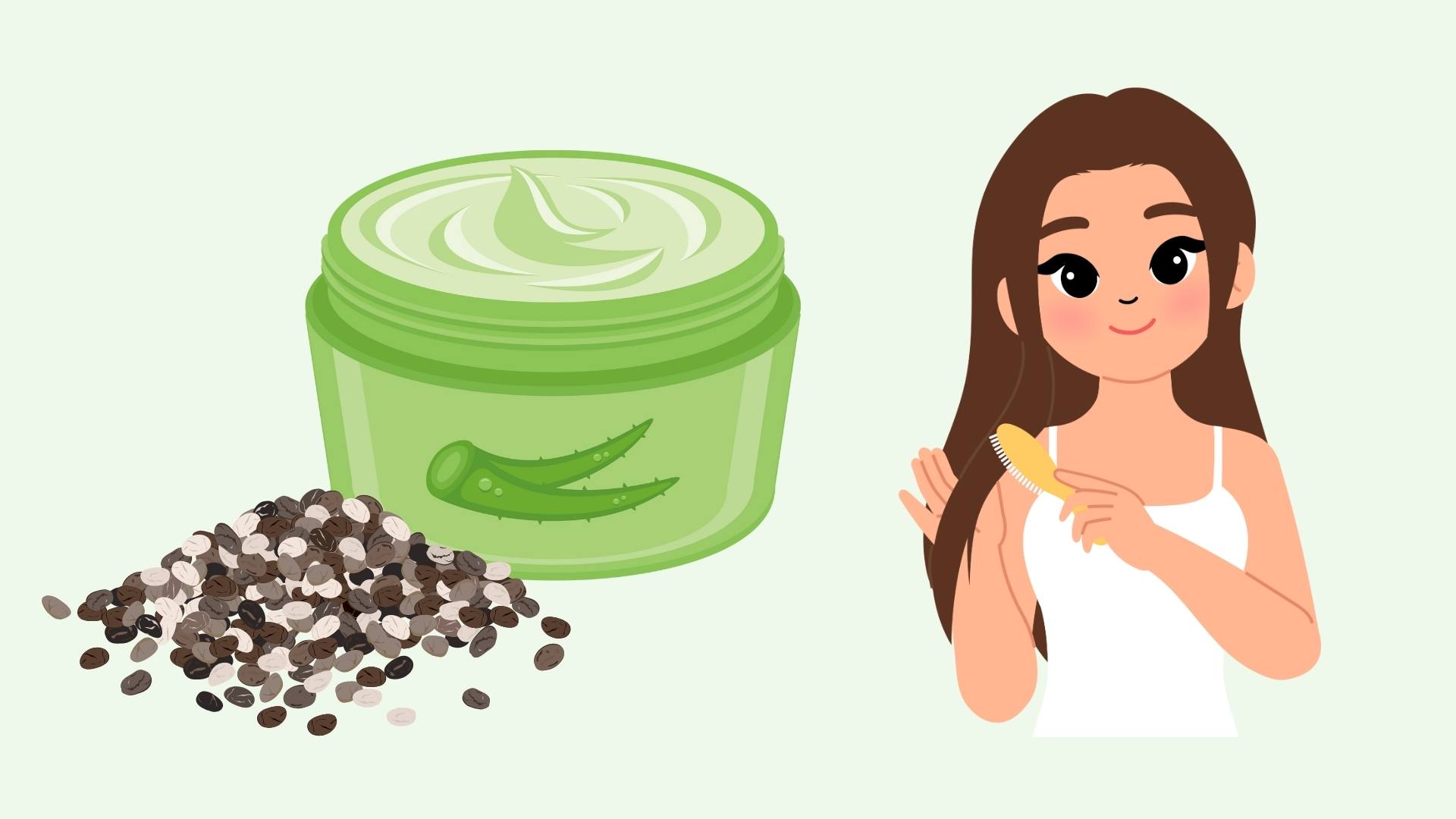 The secret to using chia seeds to help hair grow thick and healthy naturally. Graphics: Phuong Anh