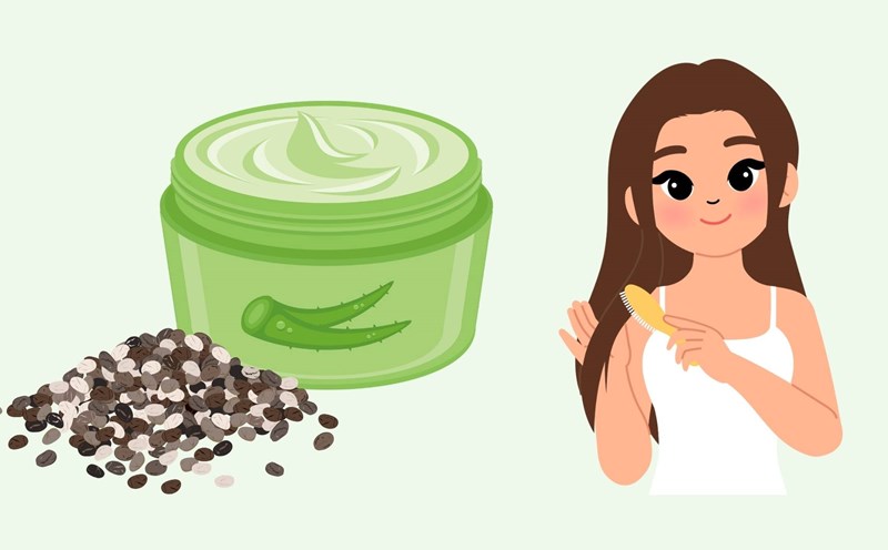 The secret to using chia seeds to help hair grow thick and healthy naturally. Graphics: Phuong Anh