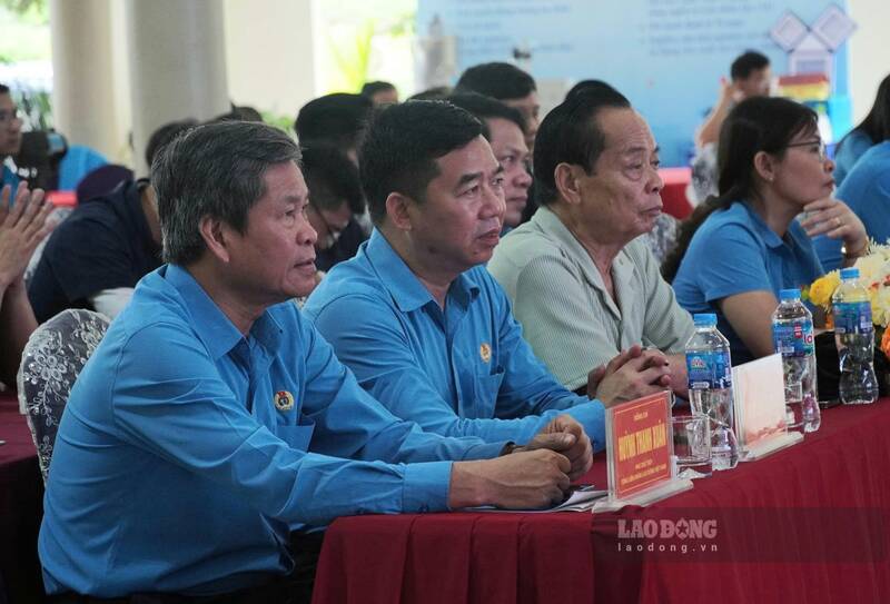 Phó Chủ tịch Tổng LĐLĐ Việt Nam Huỳnh Thanh Xuân dự Hội nghị Tổng kết Tháng Công nhân. Ảnh: Lam Thanh