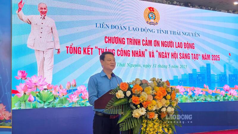 Chủ tịch LĐLĐ tỉnh Thái Nguyên Phạm Việt Dũng. Ảnh: Lam Thanh