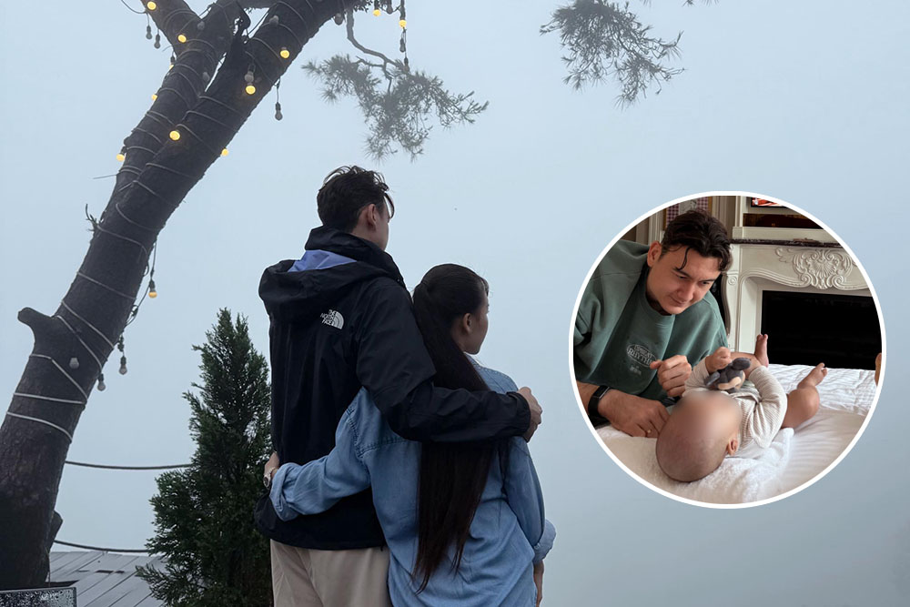 Dang Van Lam spent time with his family during the Vietnam national team's training. Photo: Character provided