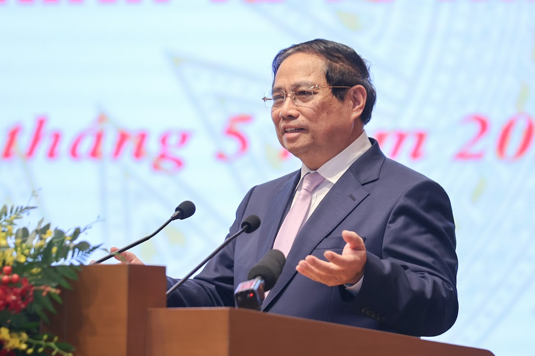Thủ tướng Chính phủ Phạm Minh Chính phát biểu kết luận tọa đàm. Ảnh: VGP/Nhật Bắc  