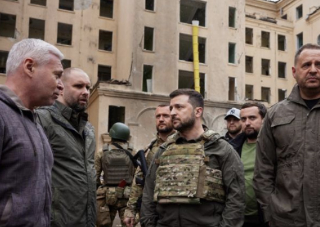 Ukrainian President Zelensky during a frontline visit. Photo: Xinhua