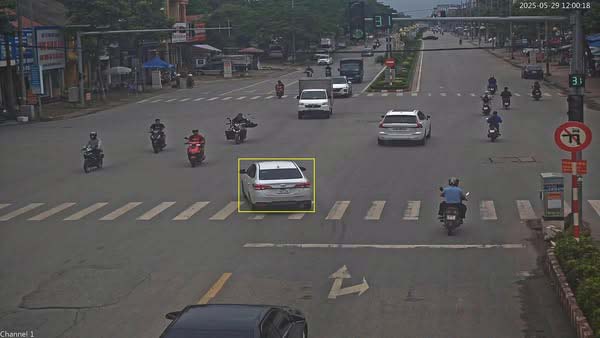 1 vehiculo es multado en frio (afrontamiento de placas de numeros) en Bac Giang. Foto: Policia de la provincia de Bac Giang