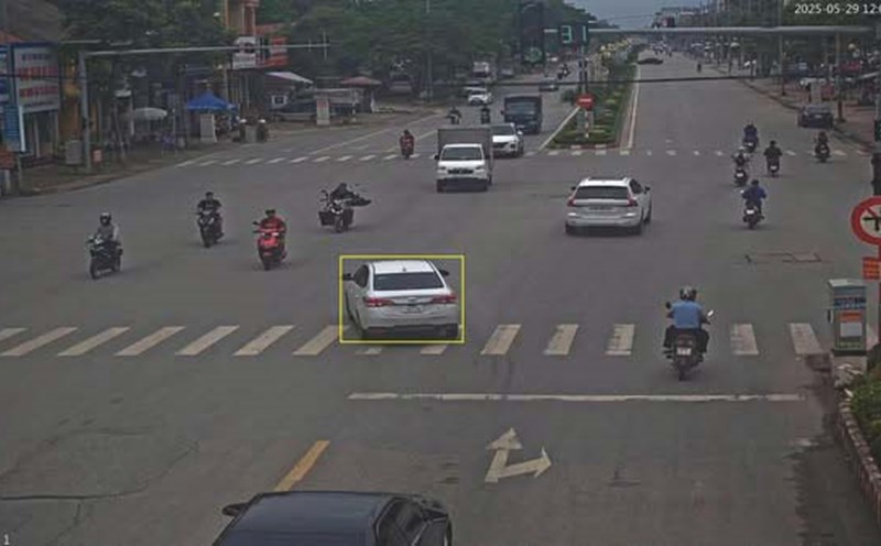 1 vehicle was fined (closed to yellow license plate) in Bac Giang. Photo: Bac Giang Provincial Police