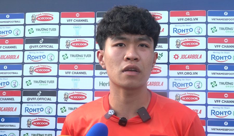 Center back Ly Duc of U22 Vietnam. Photo: Minh Duong