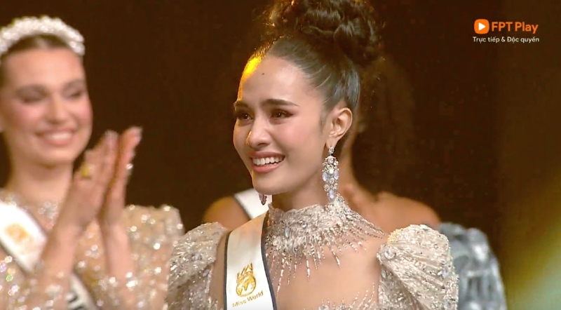 NUEVA Miss World (Miss World) 2025 Opal Suchata de Tailandia. Foto: Corte del video FPT reproducir