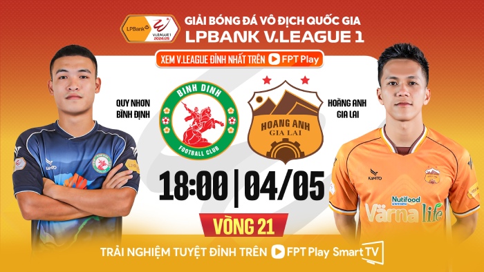 Binh Dinh meets Hoang Anh Gia Lai in round 21 of V.League 2024-2025. Photo: FPT Play