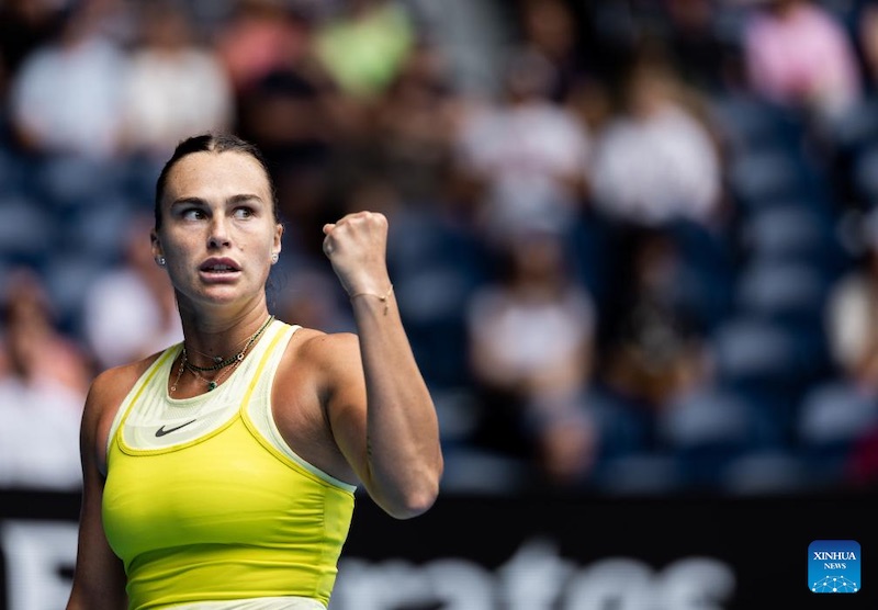 Tennis player Aryna Sabalenka. Photo: Xinhua