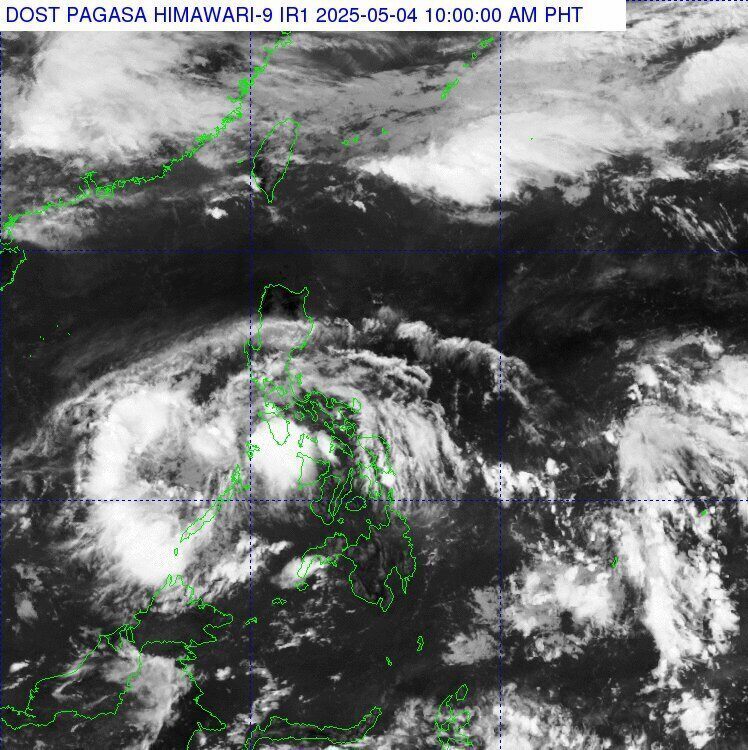 Vung ap thap duoc du bao di vao Bien Dong tu ngay 5.5. Anh ve tinh: PAGASA