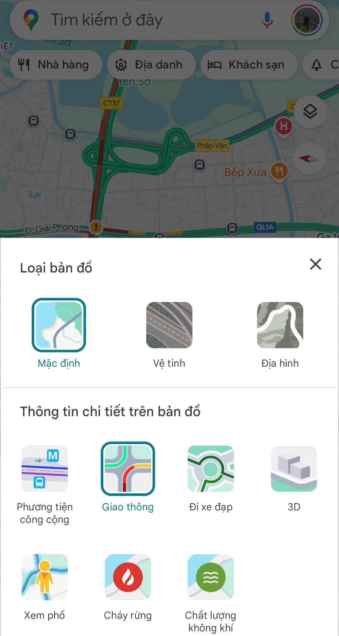 Tinh nang canh bao tinh trang giao thong tren Google Maps. Anh: Google Maps