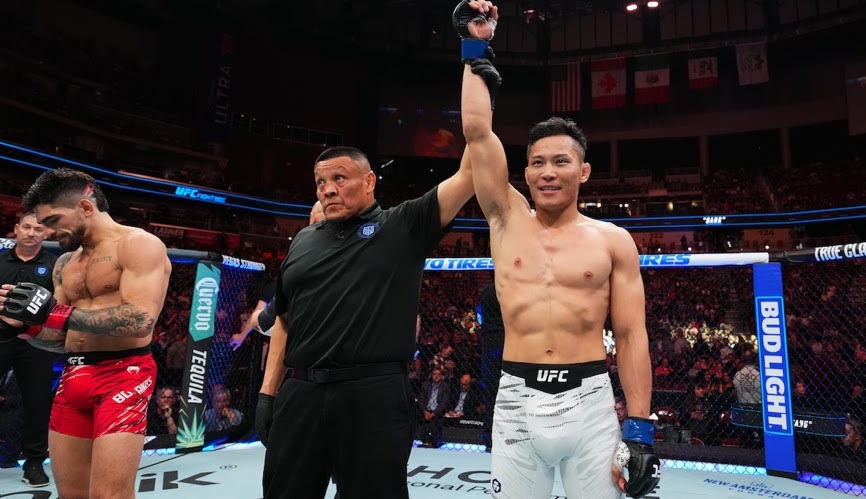 Võ sĩ Việt Nam Quang Lê giành chiến thắng đầu tiên tại UFC. Ảnh: Nhân vật cung cấp