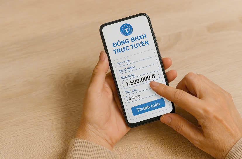 Paying social insurance and health insurance online creates favorable conditions for customers. Graphics: Duc Van