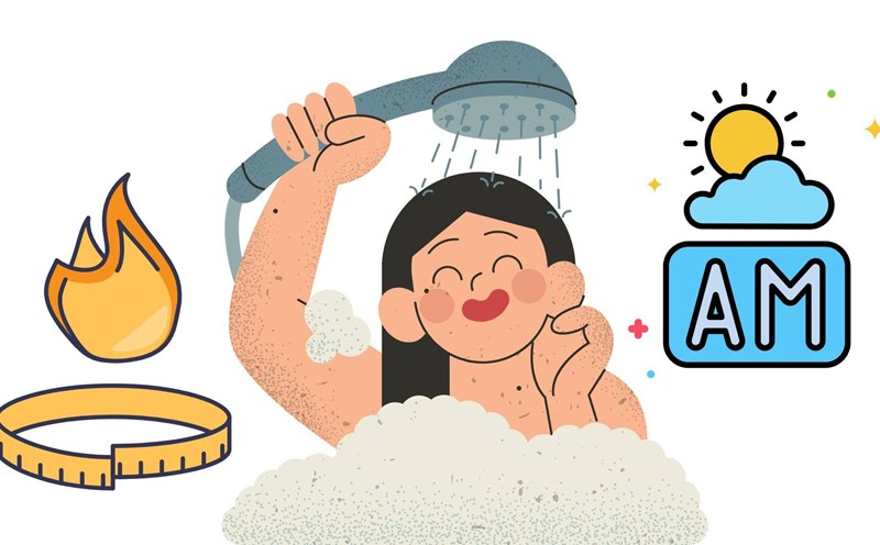 Taking a cold shower is a morning habit that helps burn fat throughout the day. Graphics: Thanh Thanh