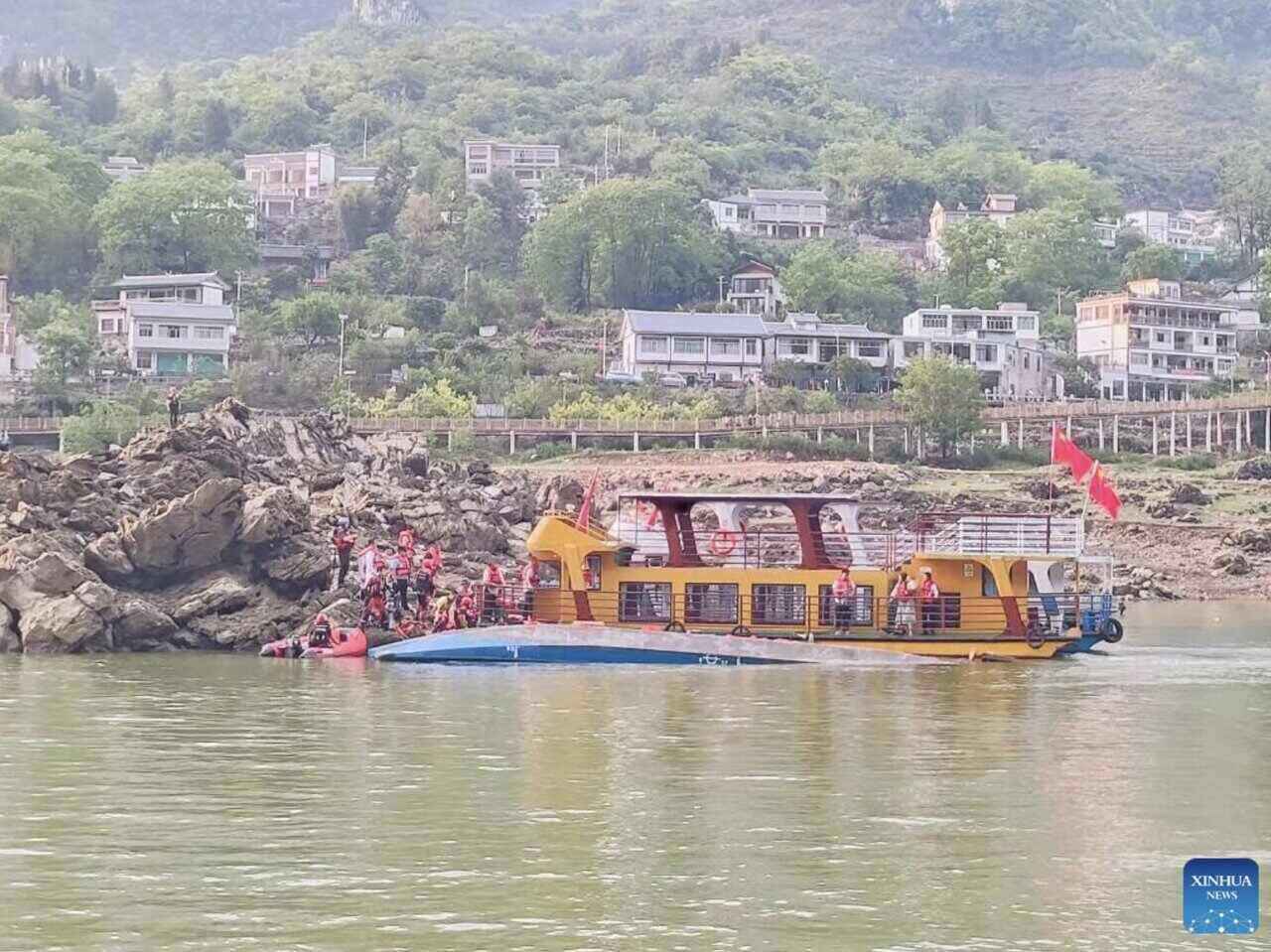 El naufragio ocurrio en el Pacifico Occidental, provincia de Guizhou, China. Imagen de la agencia Xinhua