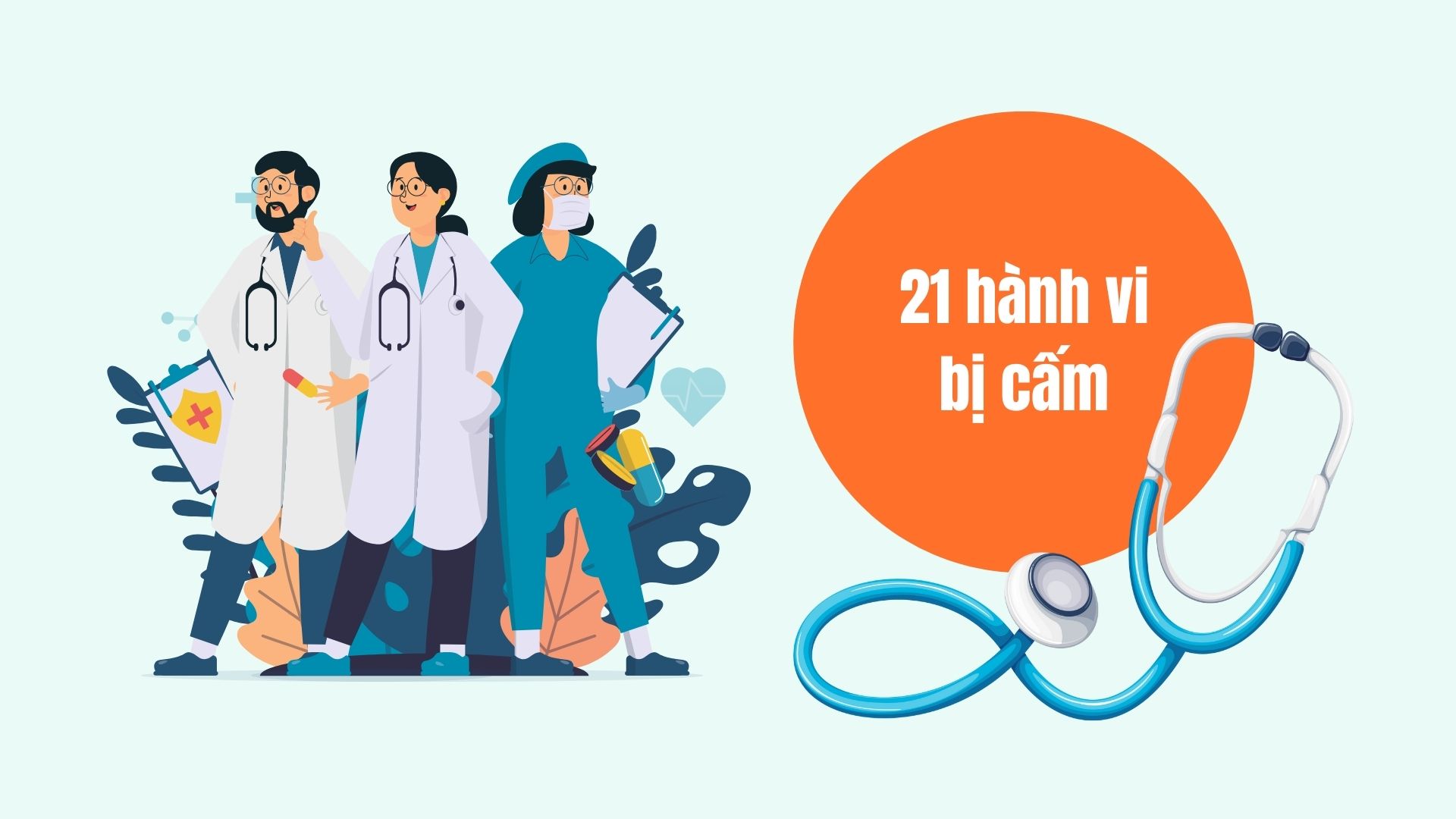 21 conductas prohibidas en el examen medico, incluida la negativa de los pacientes. Diseñado por Linh Dan