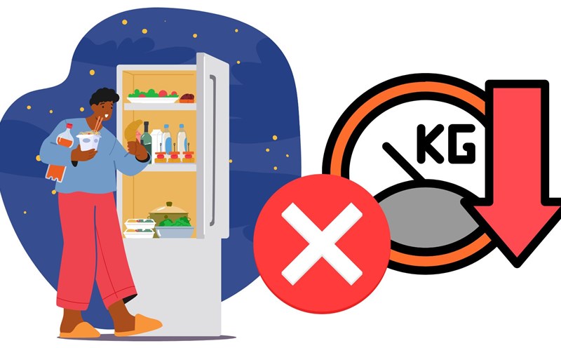 Limit late-night eating to achieve your goal of reducing visceral fat. Graphics: Thanh Thanh