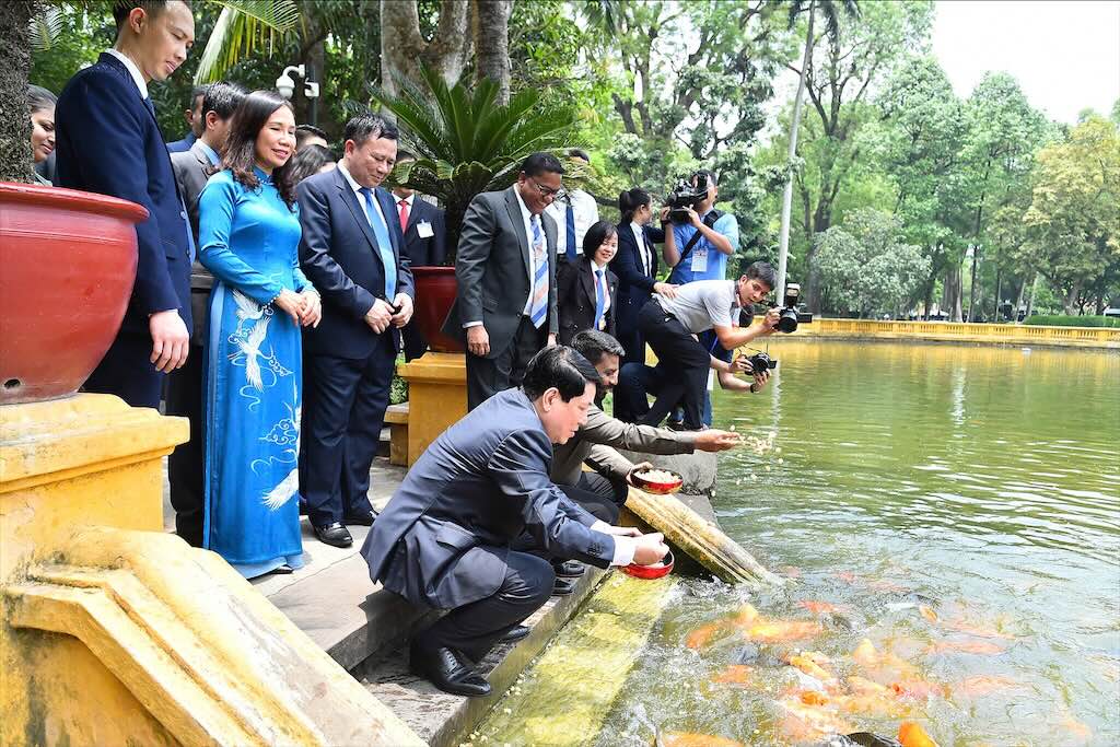 Chu tich nuoc Luong Cuong va Tong thong Anura Kumara Dissanayaka da tham cac di tich gan lien voi cuoc doi va su nghiep cua Chu tich Ho Chi Minh. Anh: Hai Nguyen