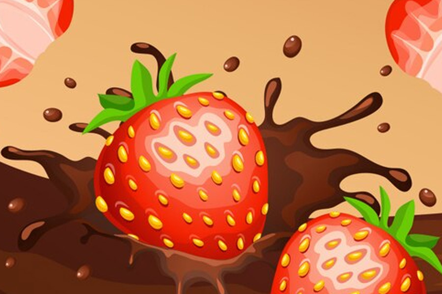 Dark chocolate and strawberries are not only a perfect combination for taste but also bring many great health benefits when enjoyed together. Graphics: Thien Nhan
