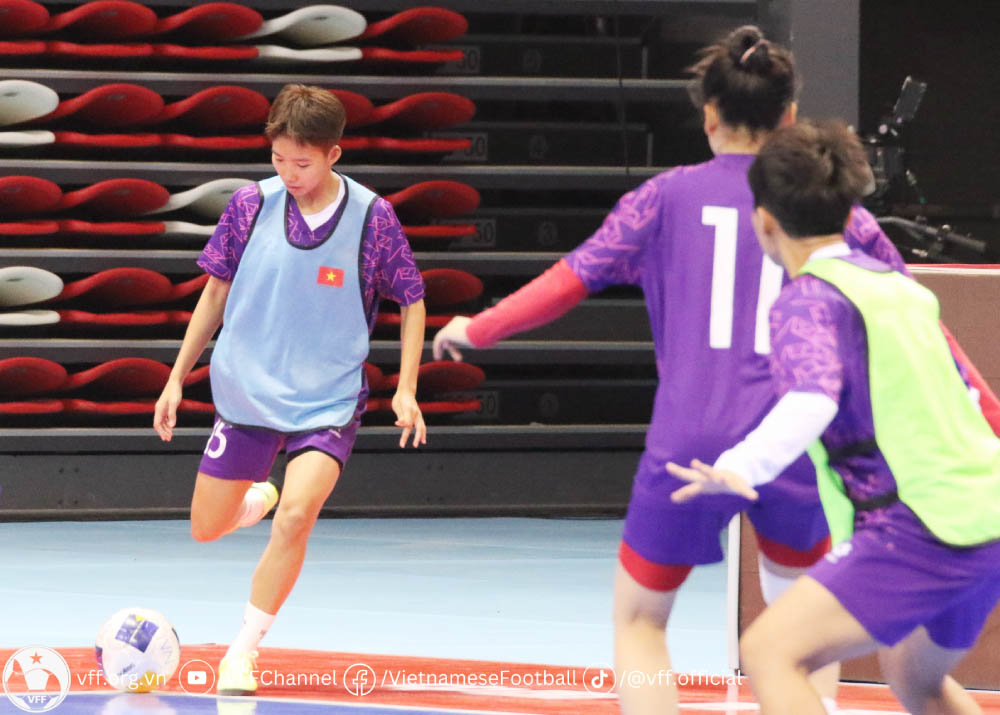 Tuyen futsal nu Viet Nam hoan tat moi khau chuan bi, san sang buoc vao tran ra quan giai chau A. Anh: VFF