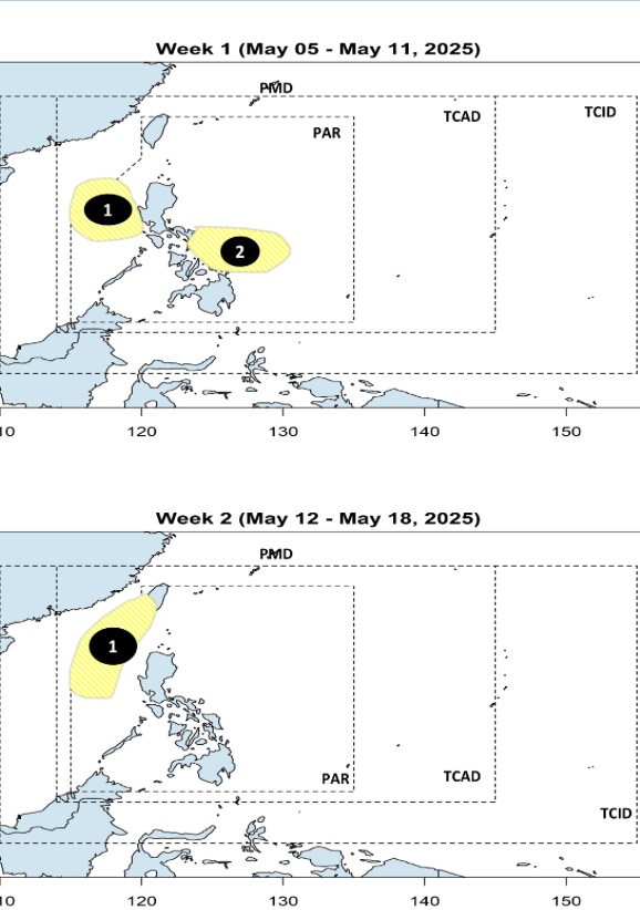 Du bao ap thap lien tiep xuat hien o Bien Dong trong 2 tuan toi. Anh: PAGASA