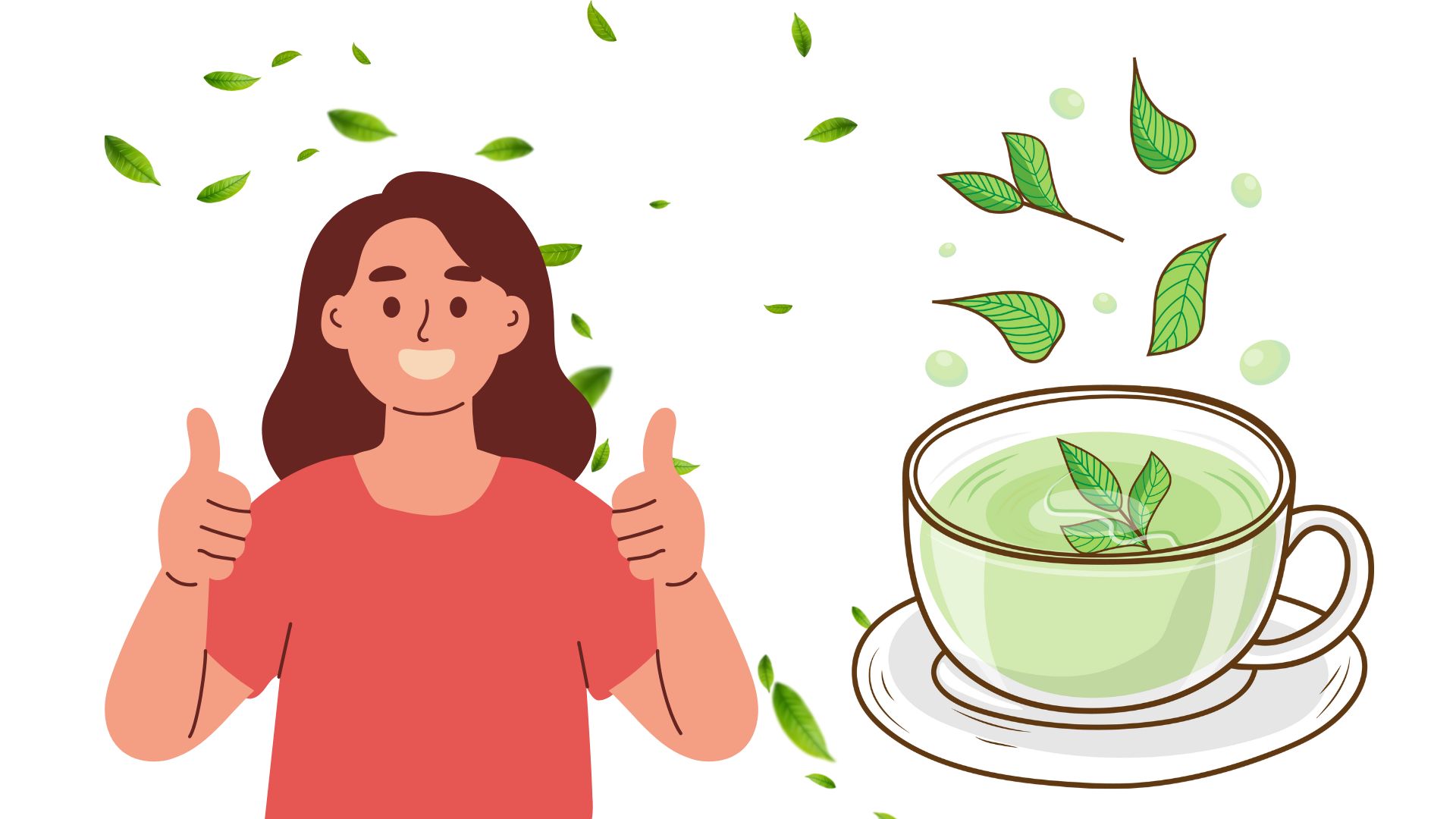 Beber te verde tiene beneficios para la salud. El dibujo: