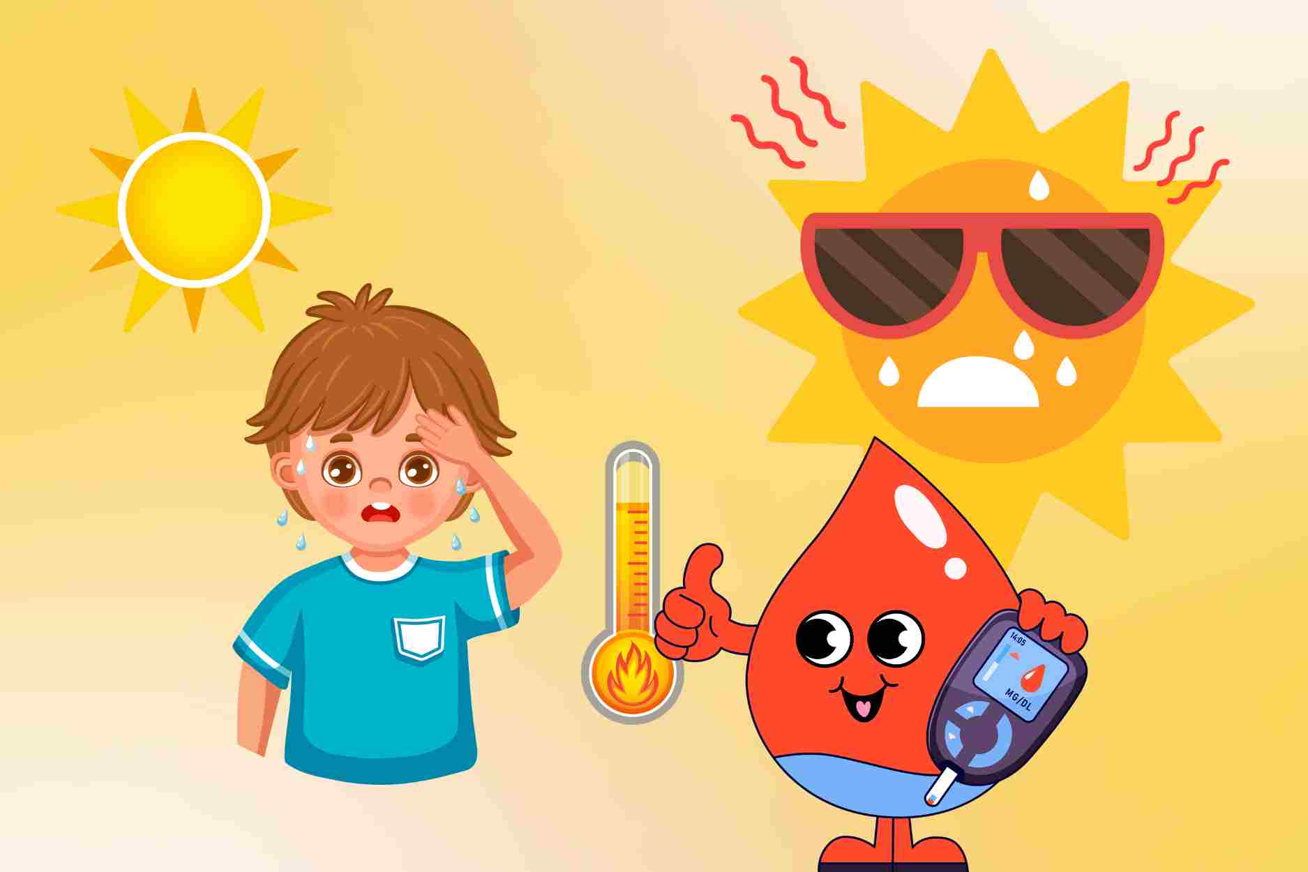 Consejos para mantener la glucosa estable en dias de calor