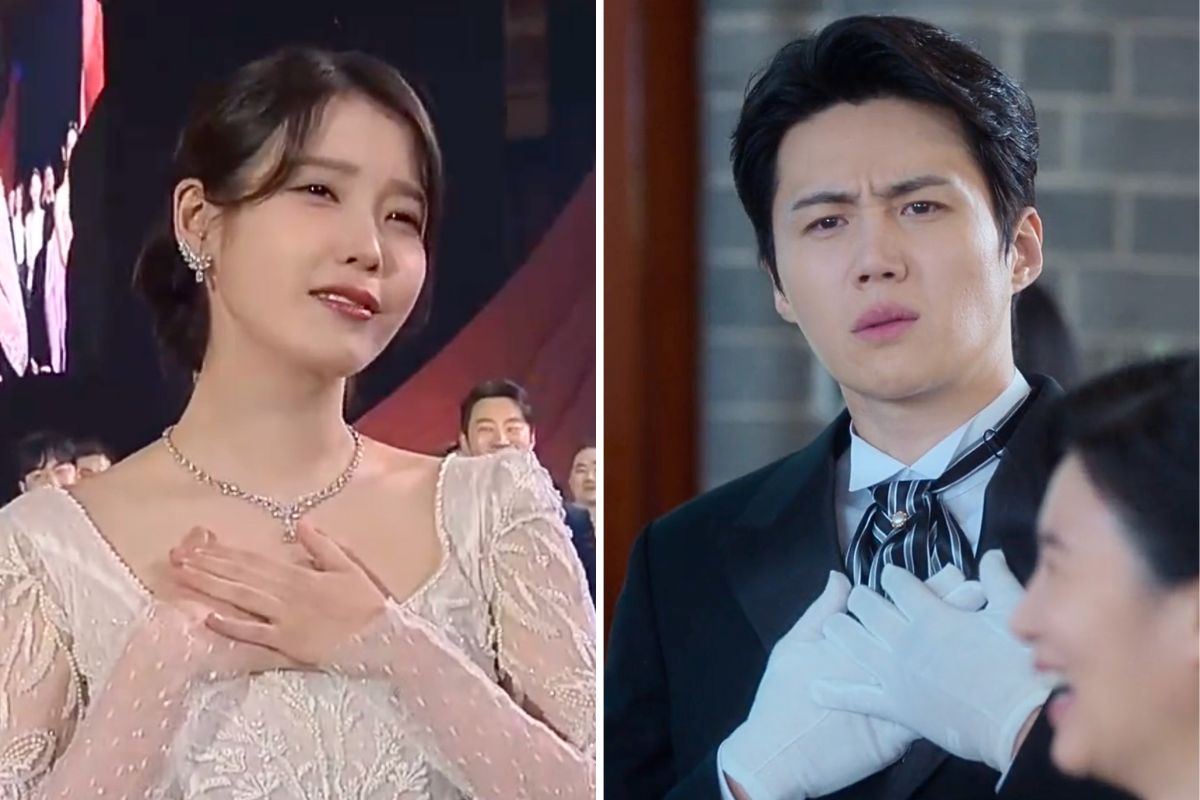 IU recreated Kim Seon Ho's famous expression at Baeksang 2025. Photo: JTBC, Netflix