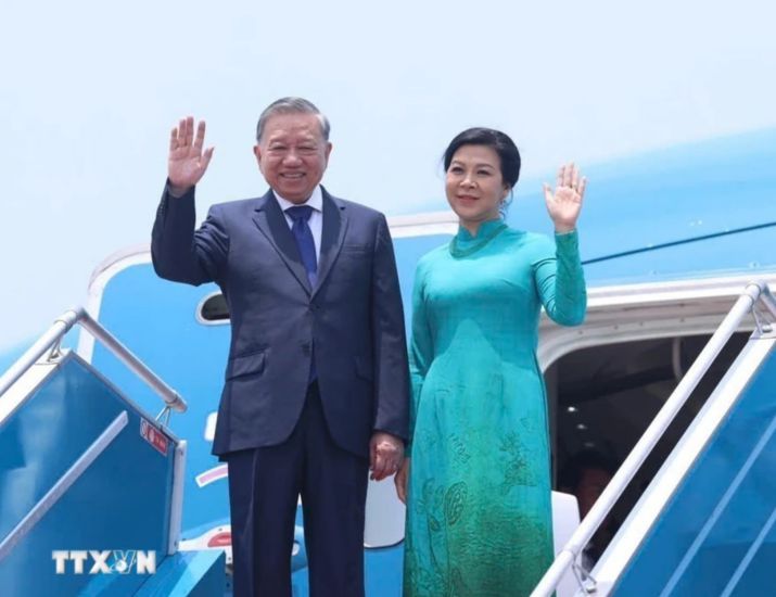 On May 5, 2025, General Secretary To Lam and his wife left Hanoi, departed for state visits to Kazakhstan, Azerbaijan, Belarus and paid an official visit to the Russian Federation. Photo: VNA