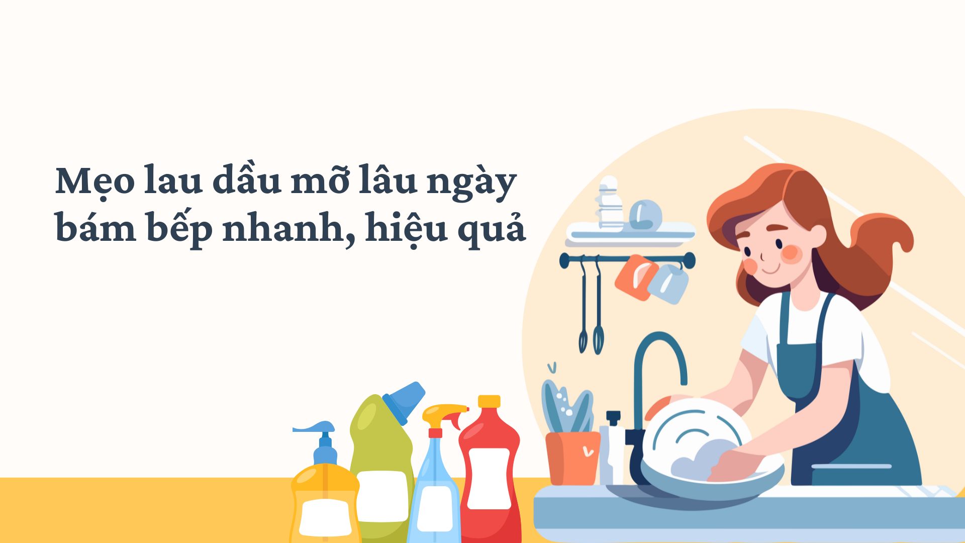 Vinegar with water and baking soda helps clean the kitchen fat. Graphic photo: HUENG SON