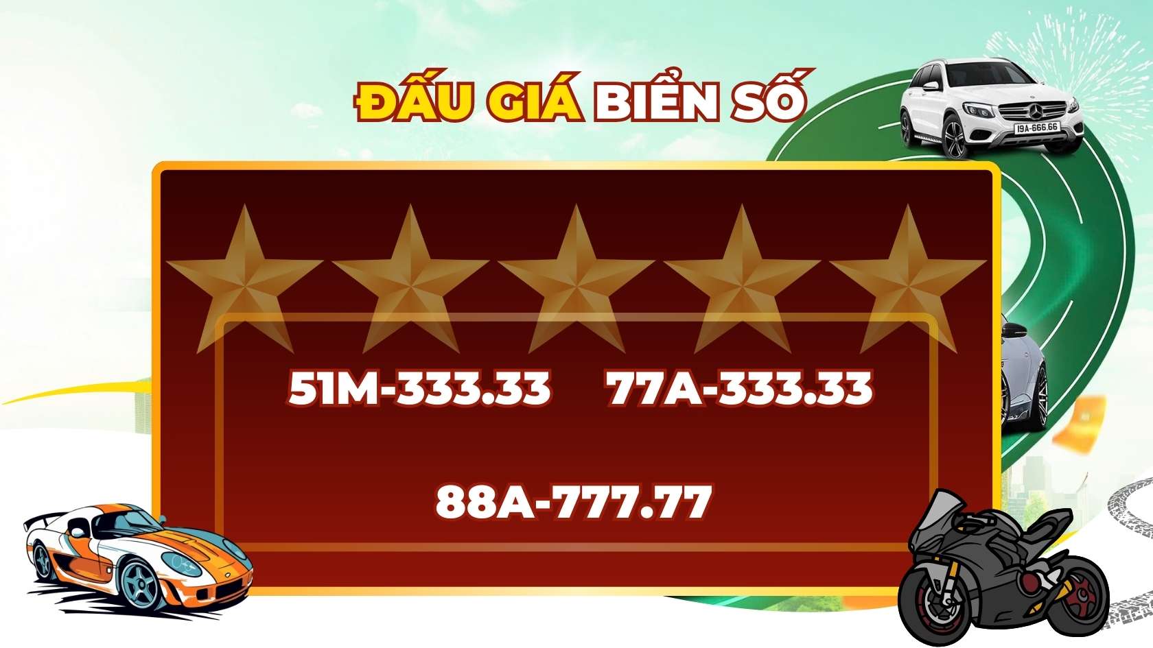 Hay tres preciosas placas de matricula en la subasta de matricula de mañana