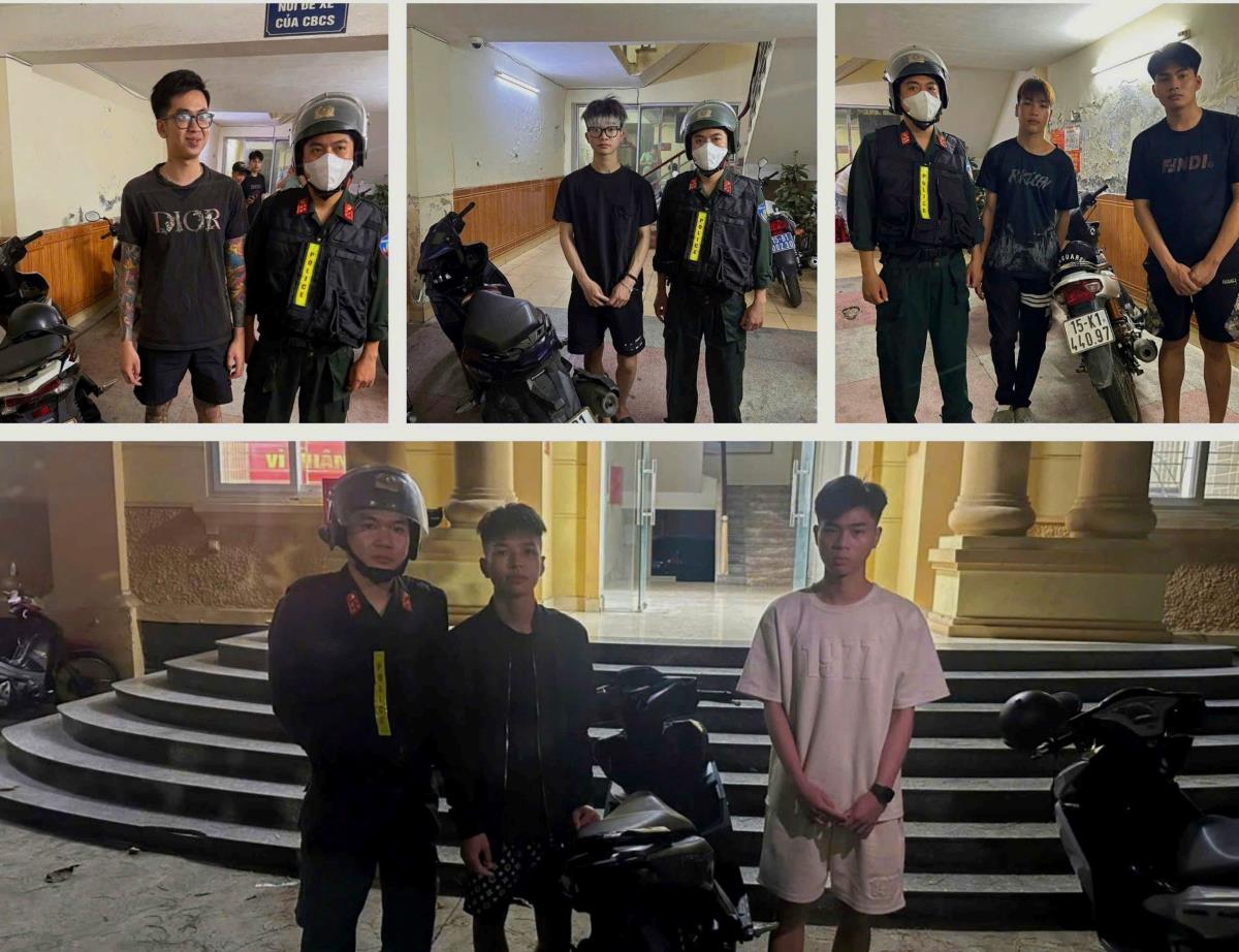 The street vendors violated traffic safety regulations on the night of May 5, 2025. Photo: Hai Phong City Police