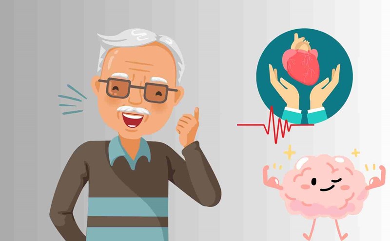 The elderly can apply some ways to make the brain and cardiovascular system stronger. Graphics: Ha May