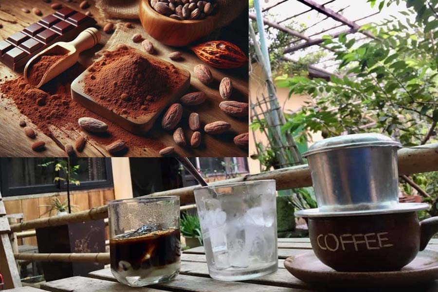 El cafe con leche de cacao sin azucar ofrece muchos beneficios para la salud, ayuda al control de la glucosa y mejora el estado de animo y el metabolismo. Imagen de Huang Jian