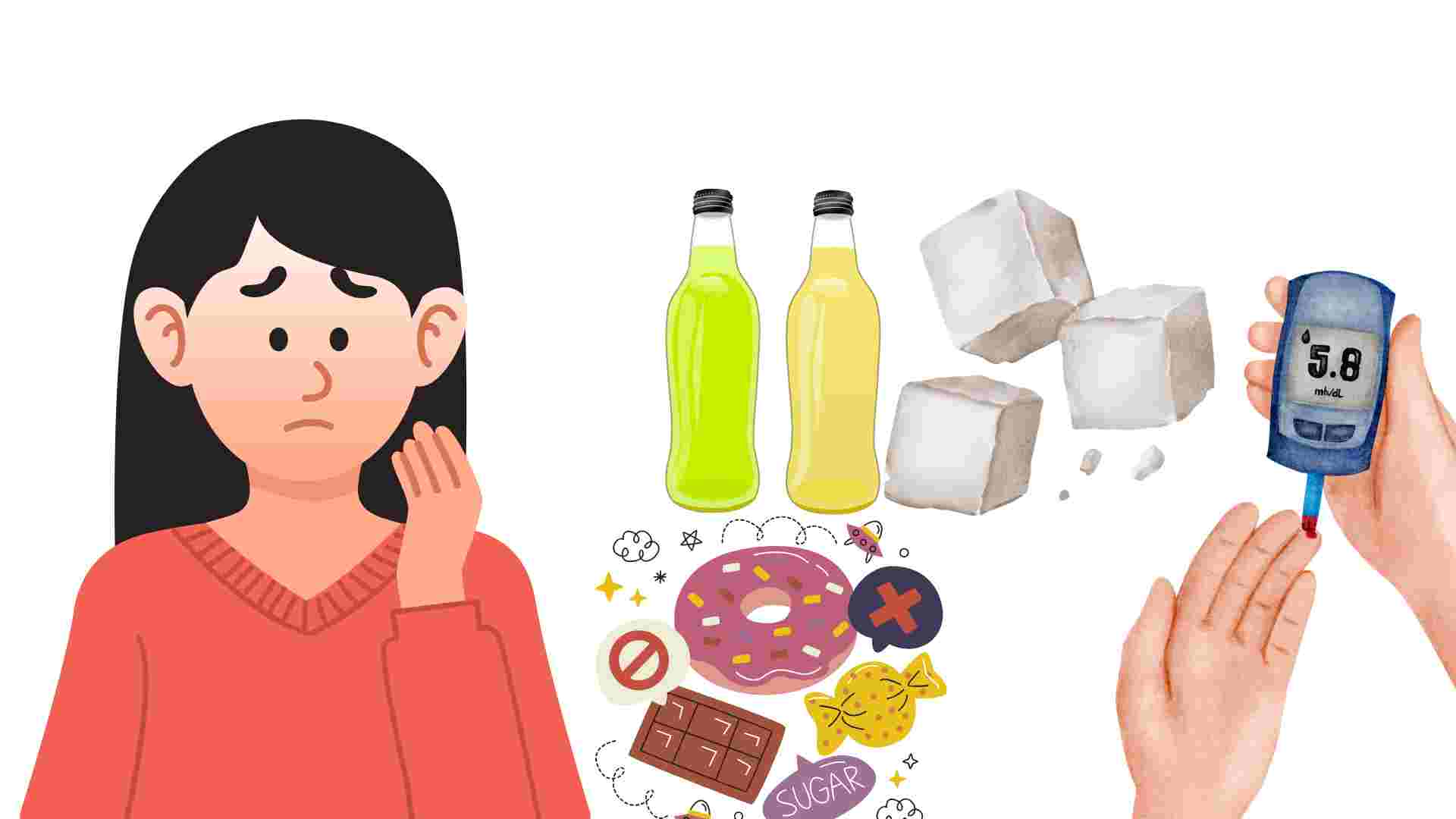 Una buena alimentacion puede mejorar la hipoglucemia. El dibujo: Baja la nube