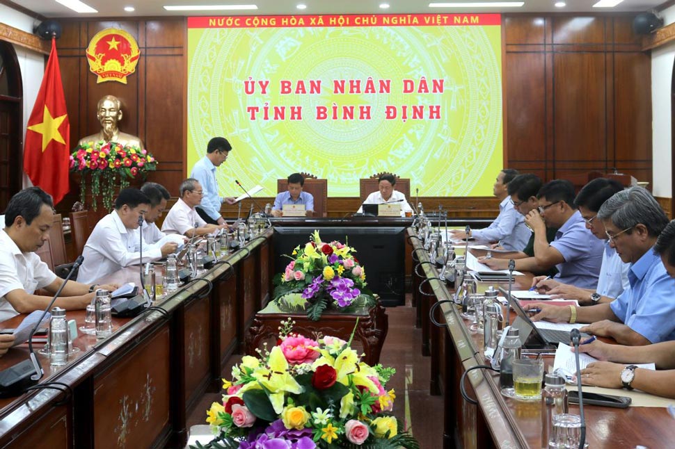 Binh Dinh province held a meeting to deploy measures to combat illegal, unreported and unregulated mining. Photo: Binh Dinh Information Portal