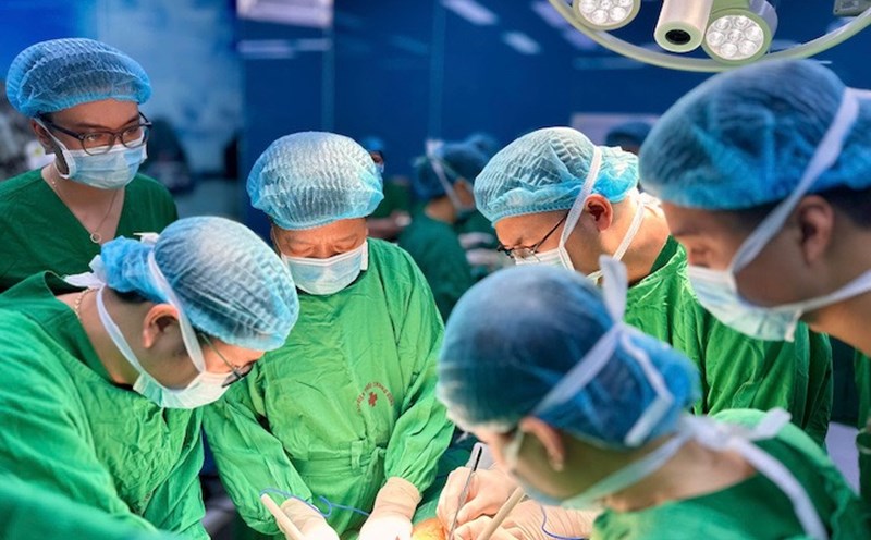 Experts perform a lung transplant. Photo: BVCC