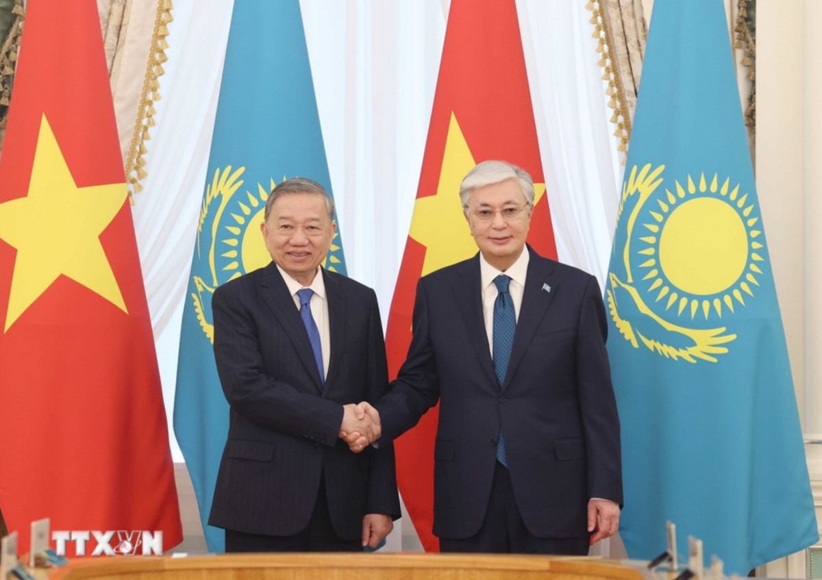 El Secretario General de la ONU, Tsu Lam, y el Presidente de Kazajstan, Kassym-Jomart Tokayev. Imagen de la pagina web de la organizacion