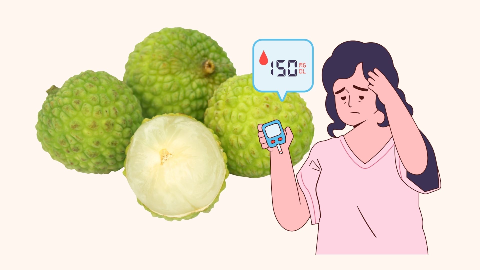 El consumo de frutas verdes puede reducir la glucosa. Diseñado por Linh Dan