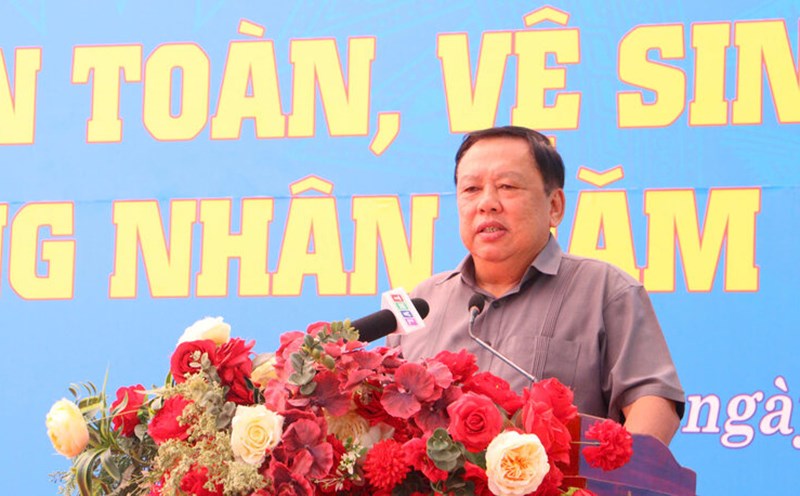 Mr. Nguyen Van Liet - Vice Chairman of Vinh Long Provincial People's Committee spoke at the launching ceremony. Photo: Hoang Loc