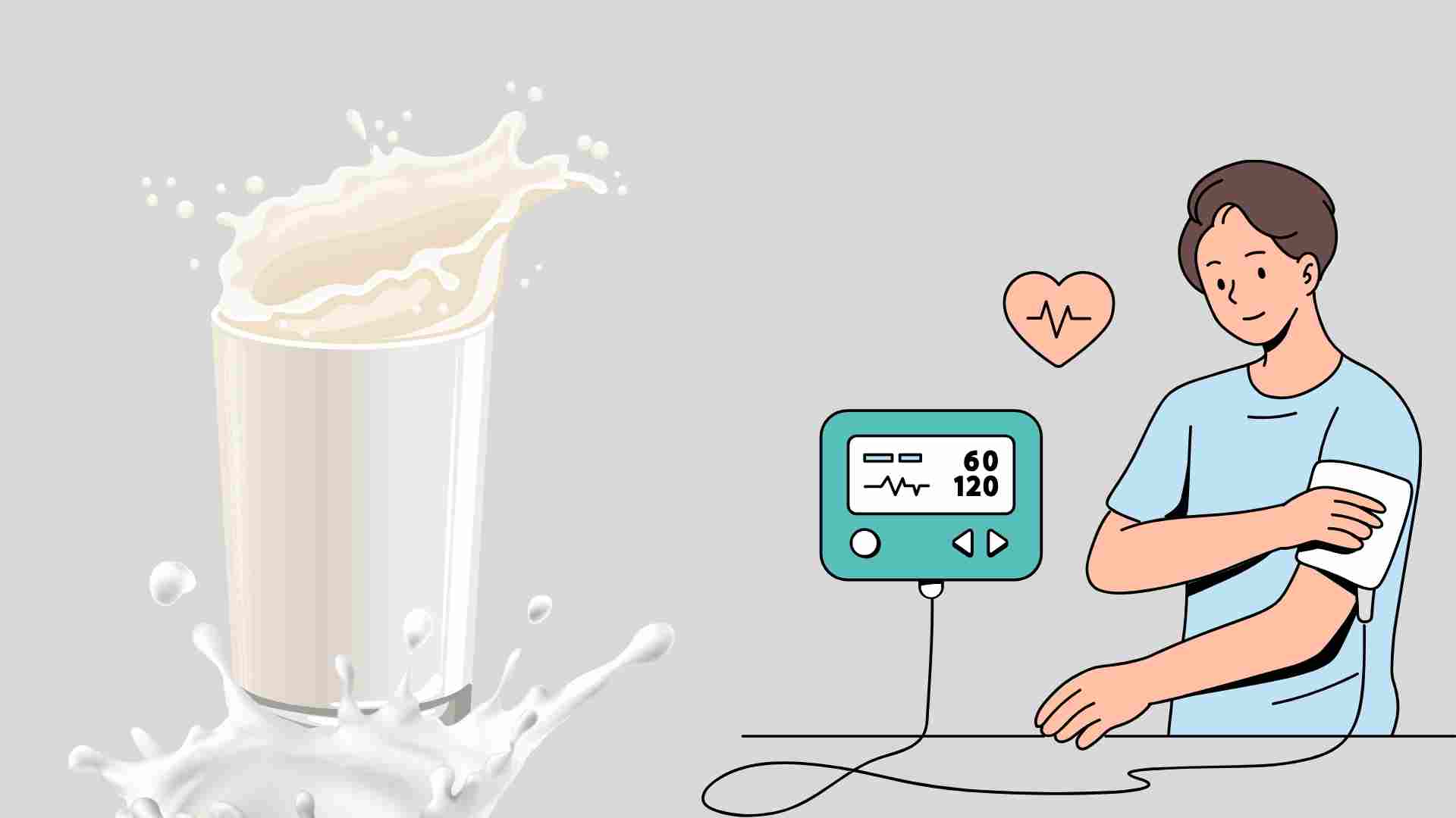 La leche ayuda a prevenir la presion arterial alta. El dibujo: Baja la nube
