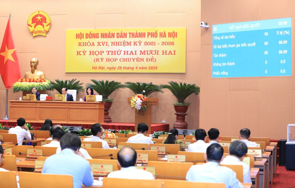 Hanoi People's Council meeting. Photo: Pham Dong