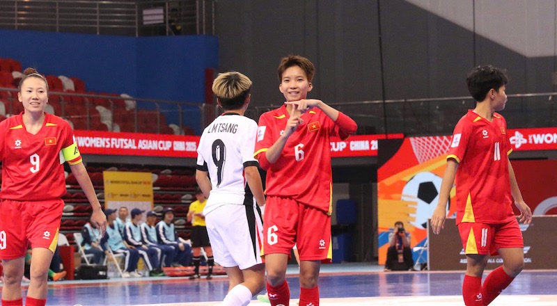 Doi tuyen futsal nu Viet Nam nam loi the. Anh: VFF