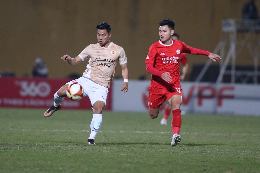 Hanoi Police meet The Cong Viettel in the semi-finals of the 2024-2025 National Cup. Photo: Minh Dan