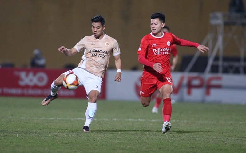 Hanoi Police meet The Cong Viettel in the semi-finals of the 2024-2025 National Cup. Photo: Minh Dan