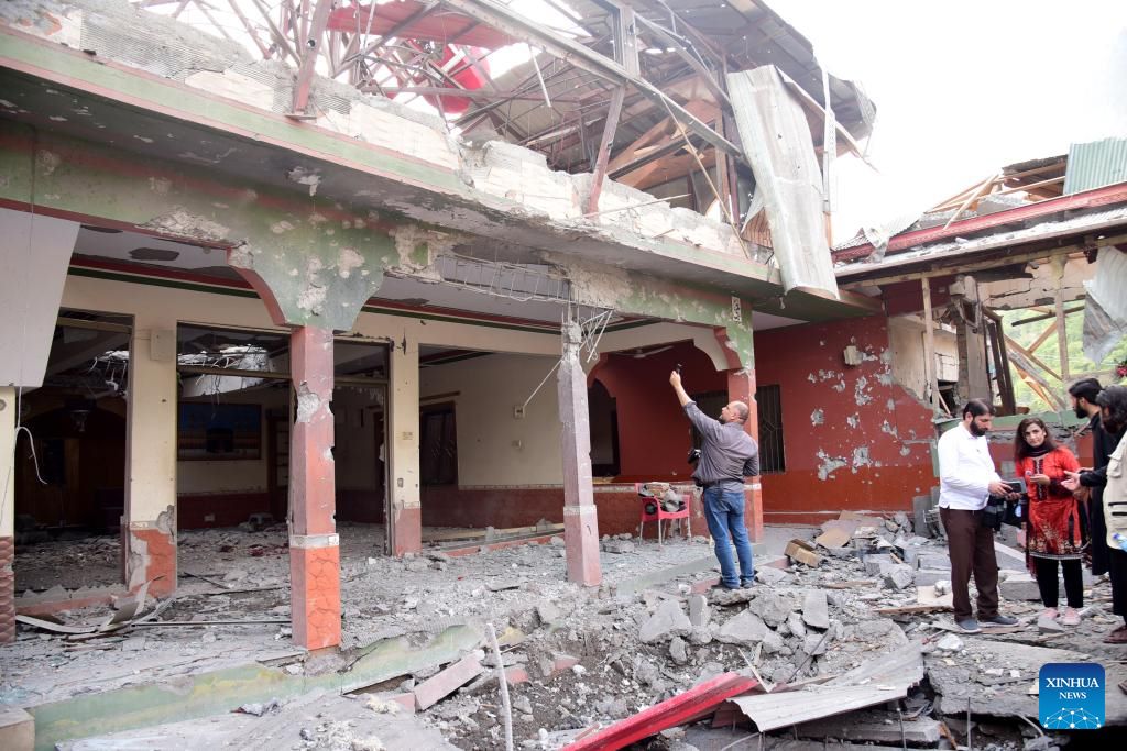 Damage after India's attack on Muzaffarabad, Kashmir controlled by Pakistan, on May 7, 2025. Photo: Xinhua