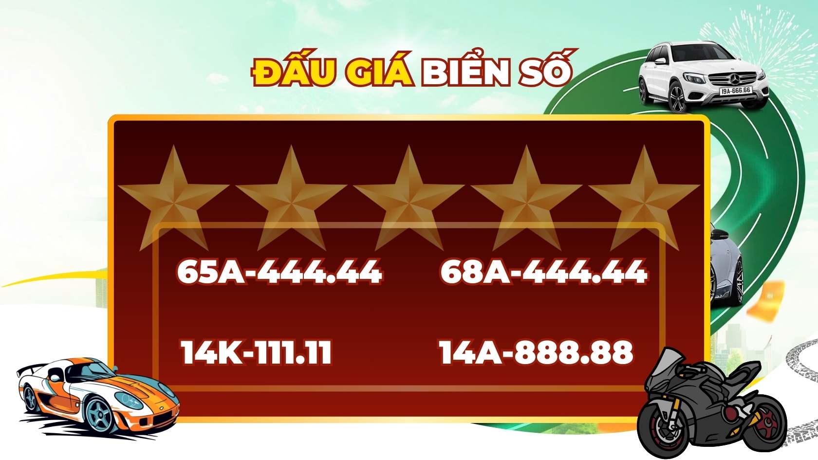 Se han revelado las placas de los coches con numeros preciosos en la subasta 8.5