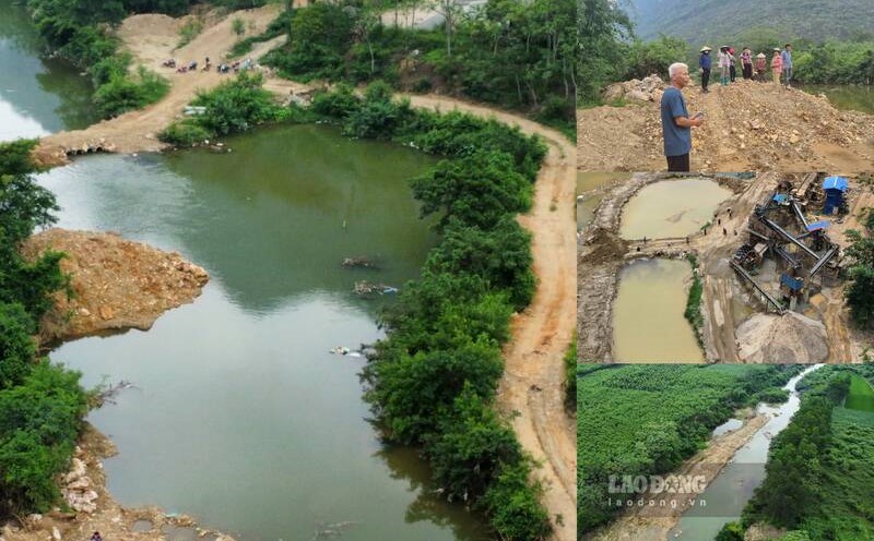 Song Rong Người dân phản đối mỏ cát hoạt động trên lòng sông Rong. Ảnh: Lam Thanh