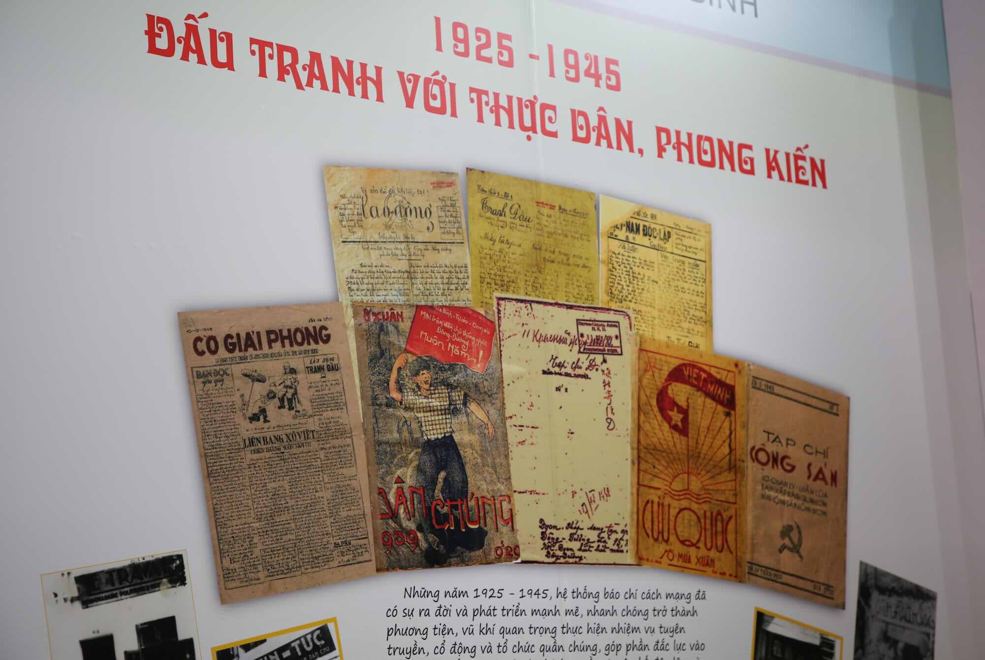 Chuyen de trung bay voi hanh trinh hinh thanh va phat trien cua bao chi cach mang Viet Nam. Anh: Cong Sang